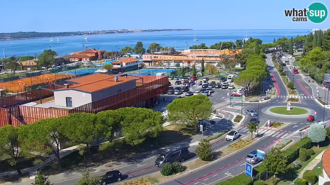 Portorož Webcam – Blick auf den Yachthafen und die Tennisplätze