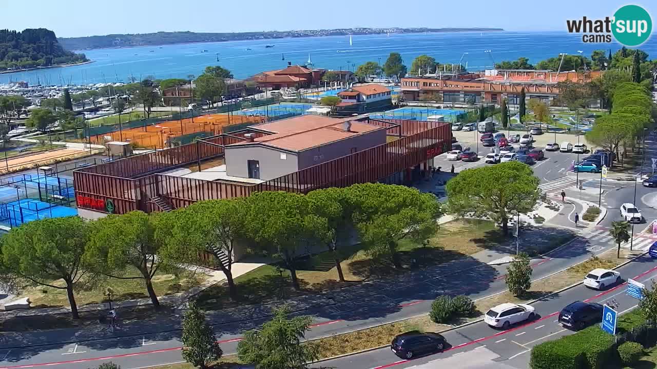 Portorož spletna kamera – pogled na marino in teniška igrišča