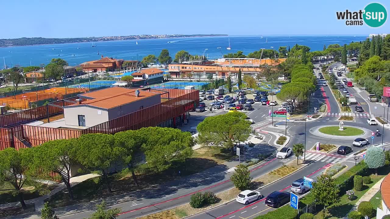 Portorož Webcam – Blick auf den Yachthafen und die Tennisplätze