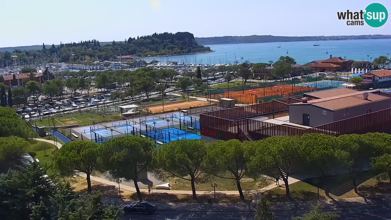 Portorož spletna kamera – pogled na marino in teniška igrišča