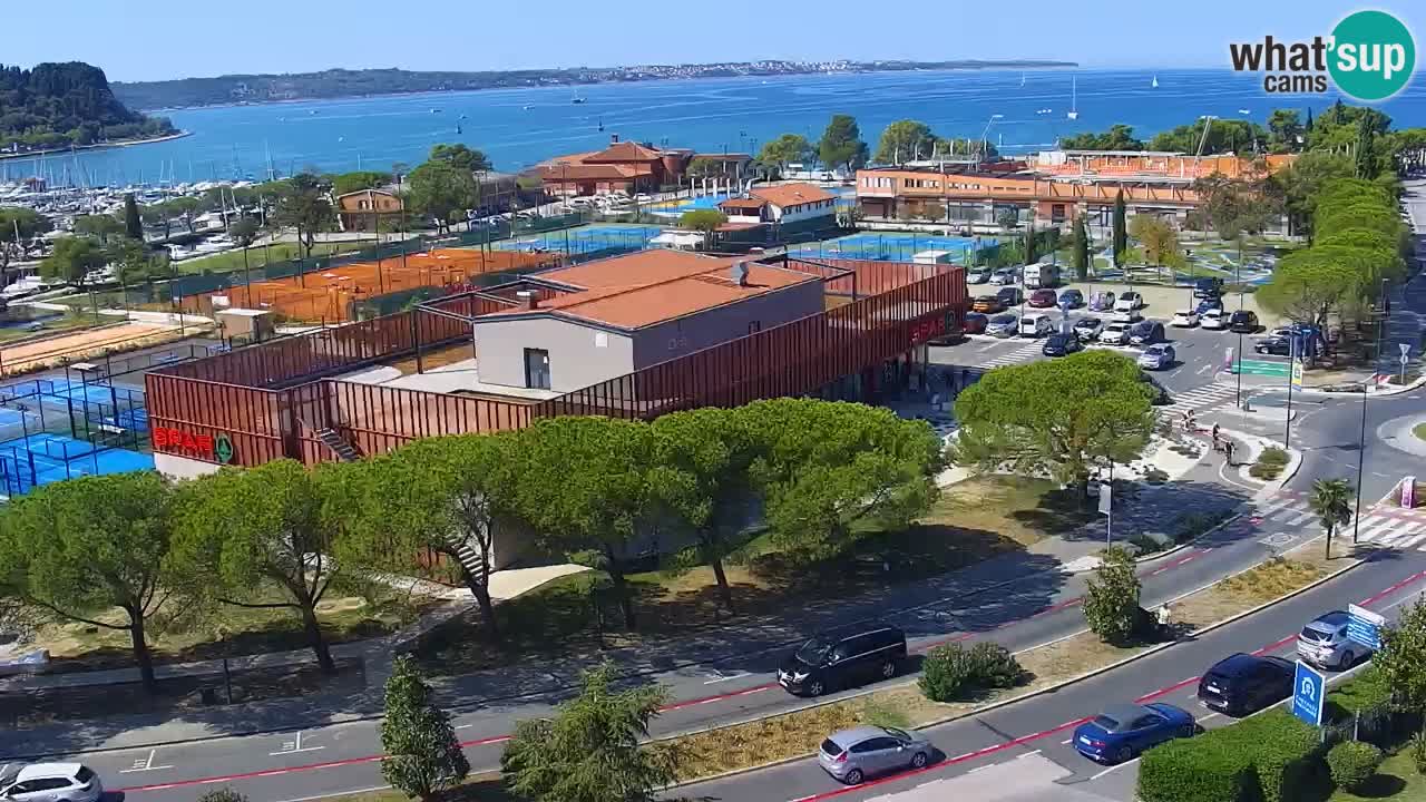 Portorož Live Webcam – view of the marina and tennis courts