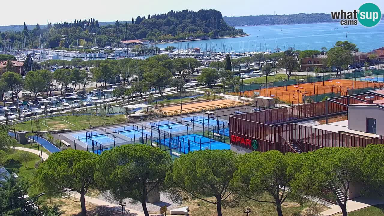 Portorož Live Webcam – view of the marina and tennis courts