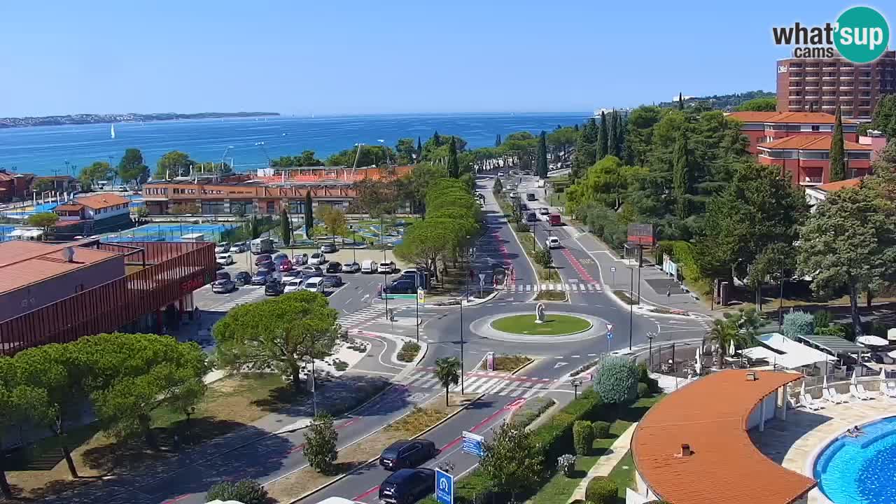 Portorož Live Webcam – view of the marina and tennis courts
