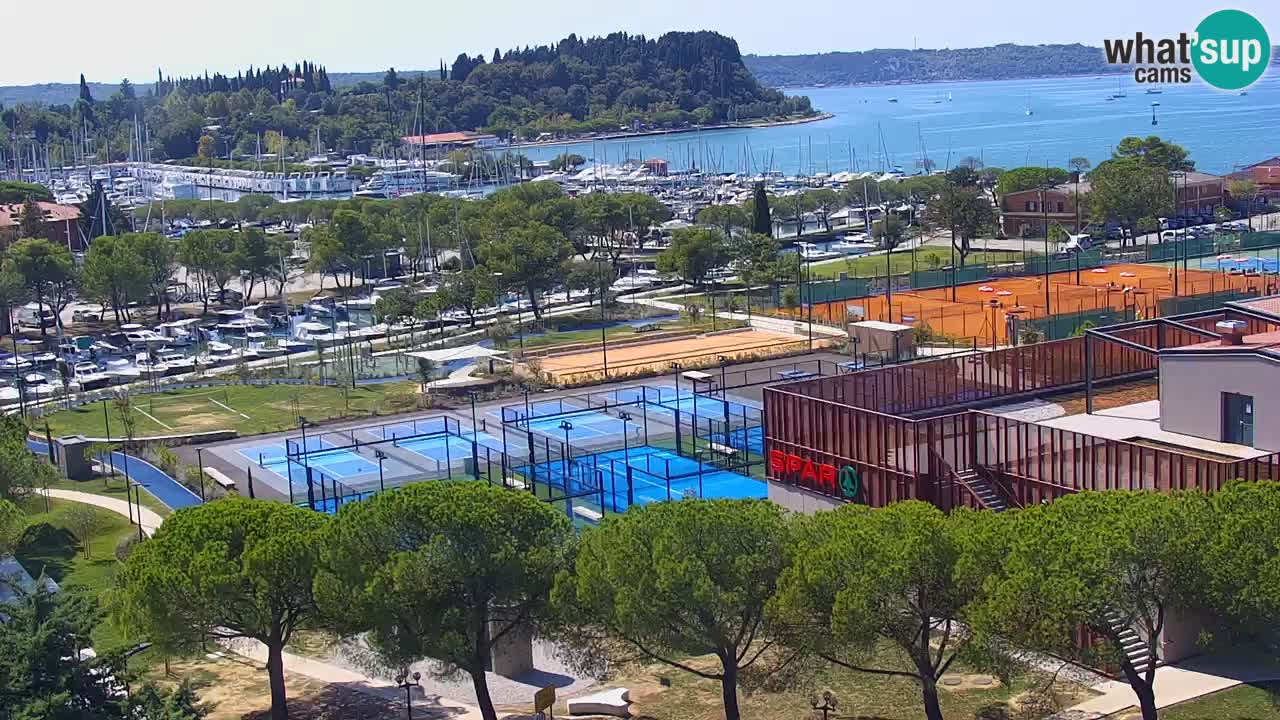 Portorož spletna kamera – pogled na marino in teniška igrišča