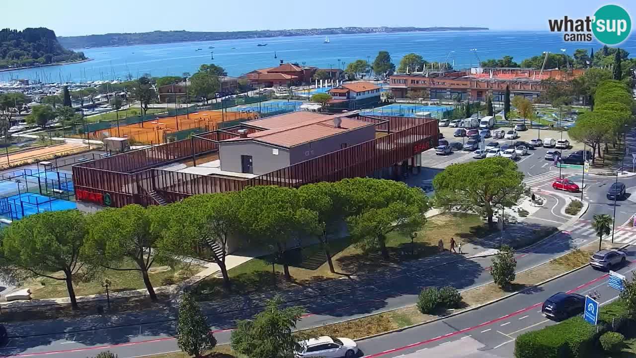 Portorož Live Webcam – view of the marina and tennis courts