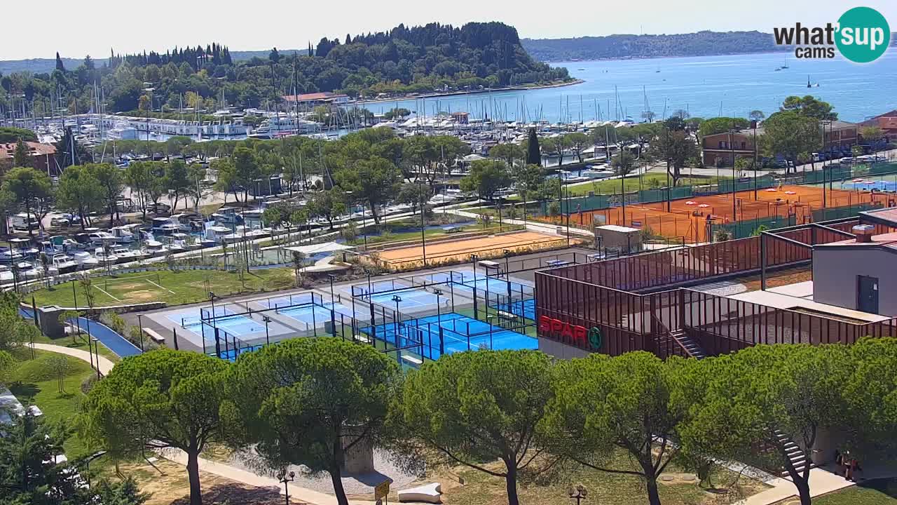 Portorož spletna kamera – pogled na marino in teniška igrišča