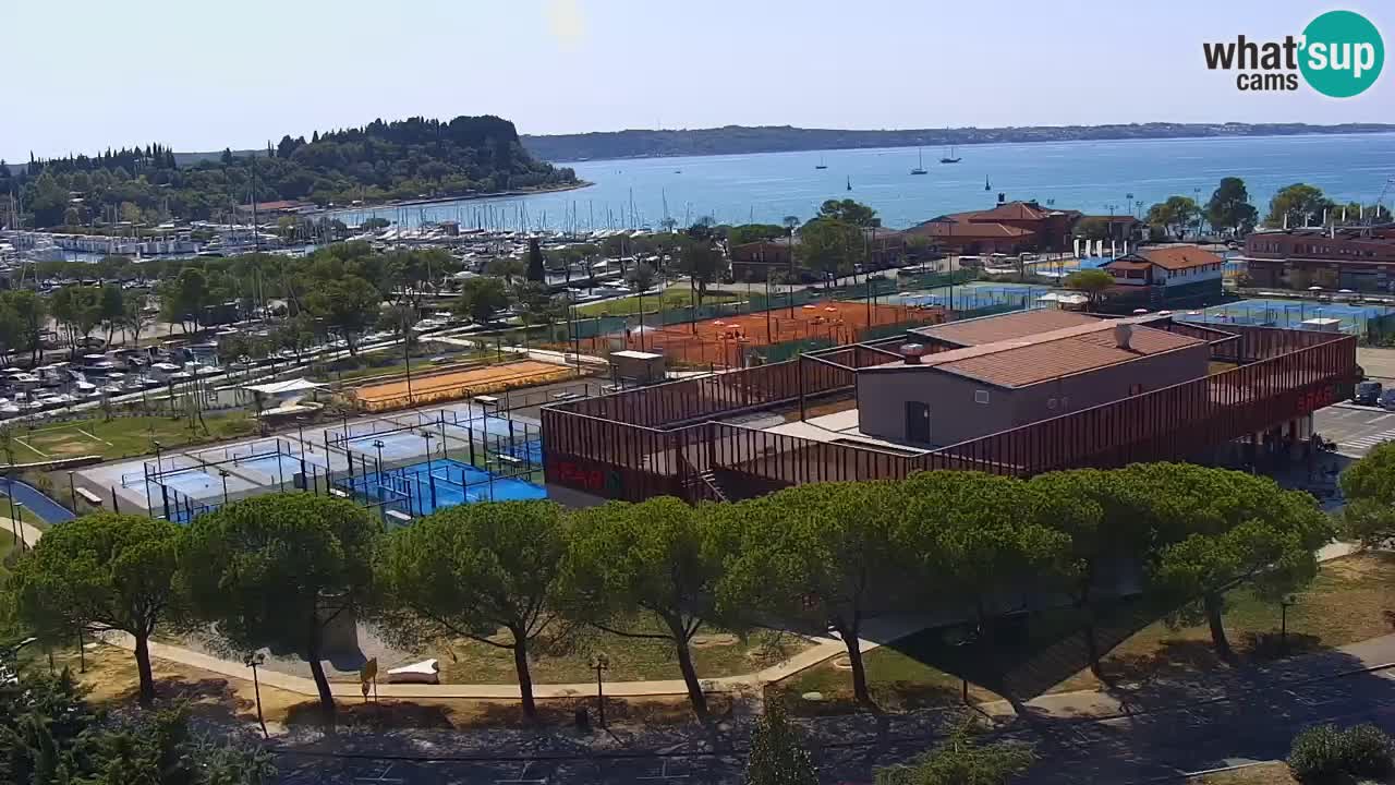 Portorož spletna kamera – pogled na marino in teniška igrišča