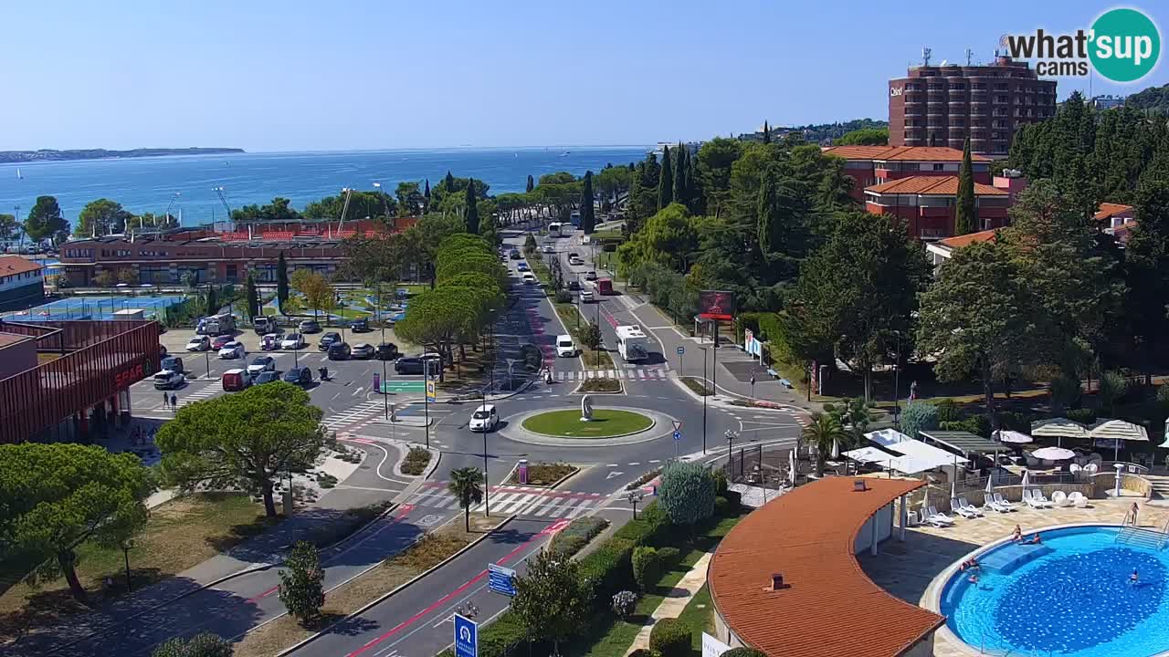 Portorož Live Webcam – view of the marina and tennis courts