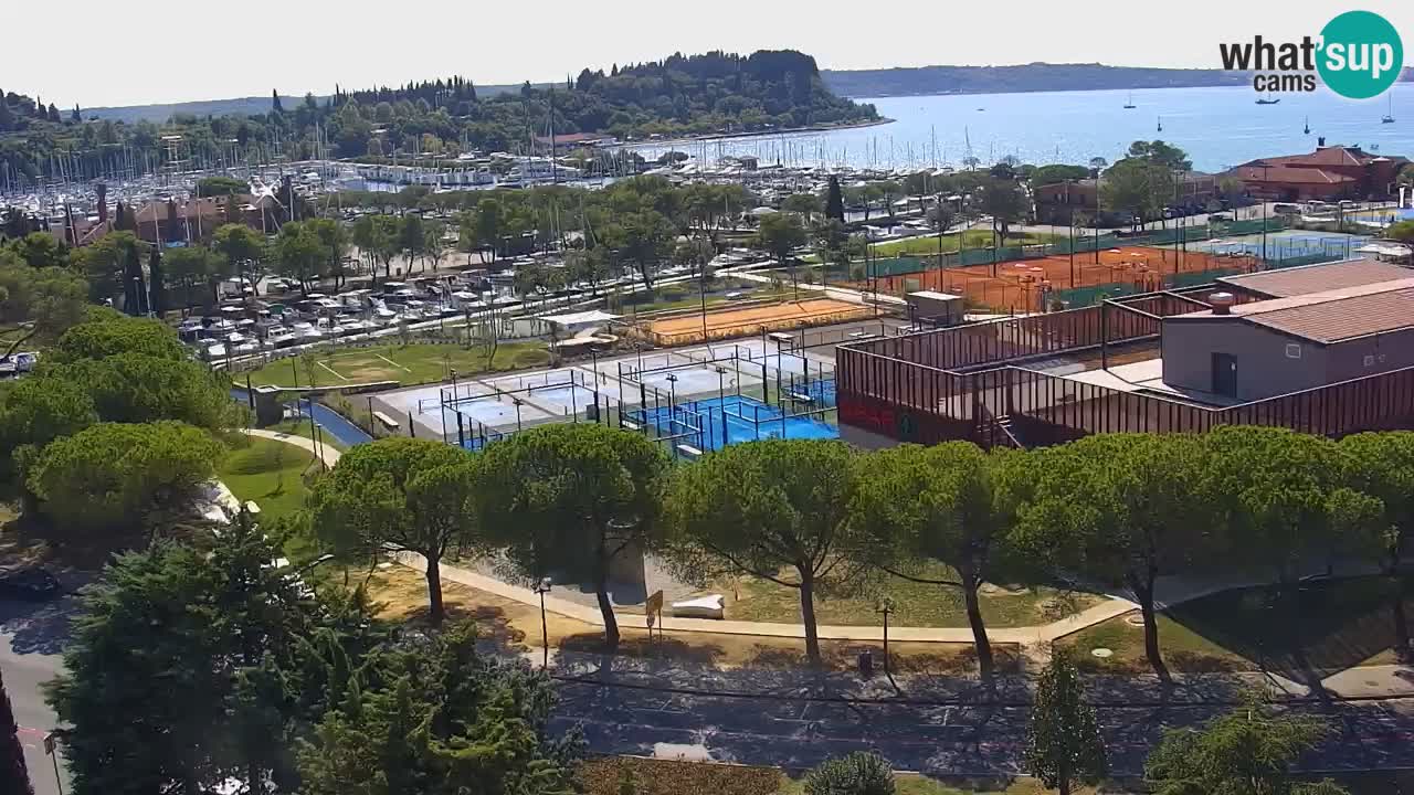 Portorož Live Webcam – view of the marina and tennis courts