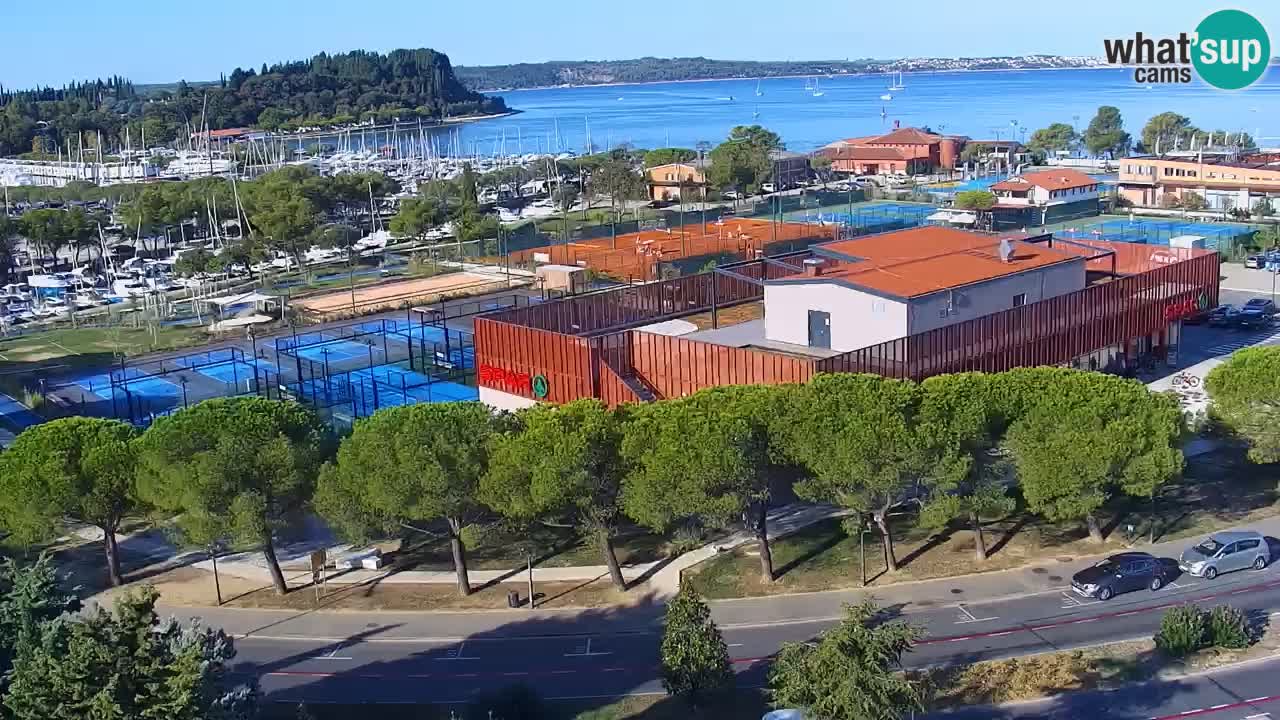 Portorož spletna kamera – pogled na marino in teniška igrišča