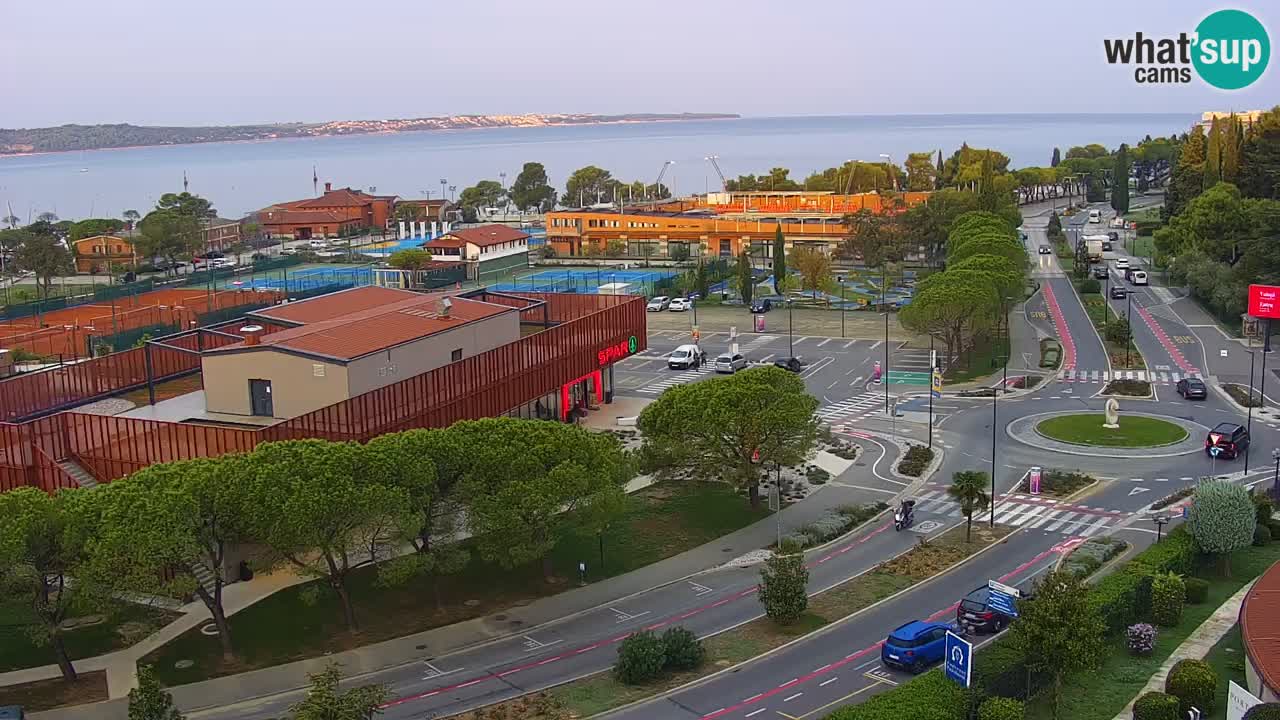 Portorož Webcam – Blick auf den Yachthafen und die Tennisplätze