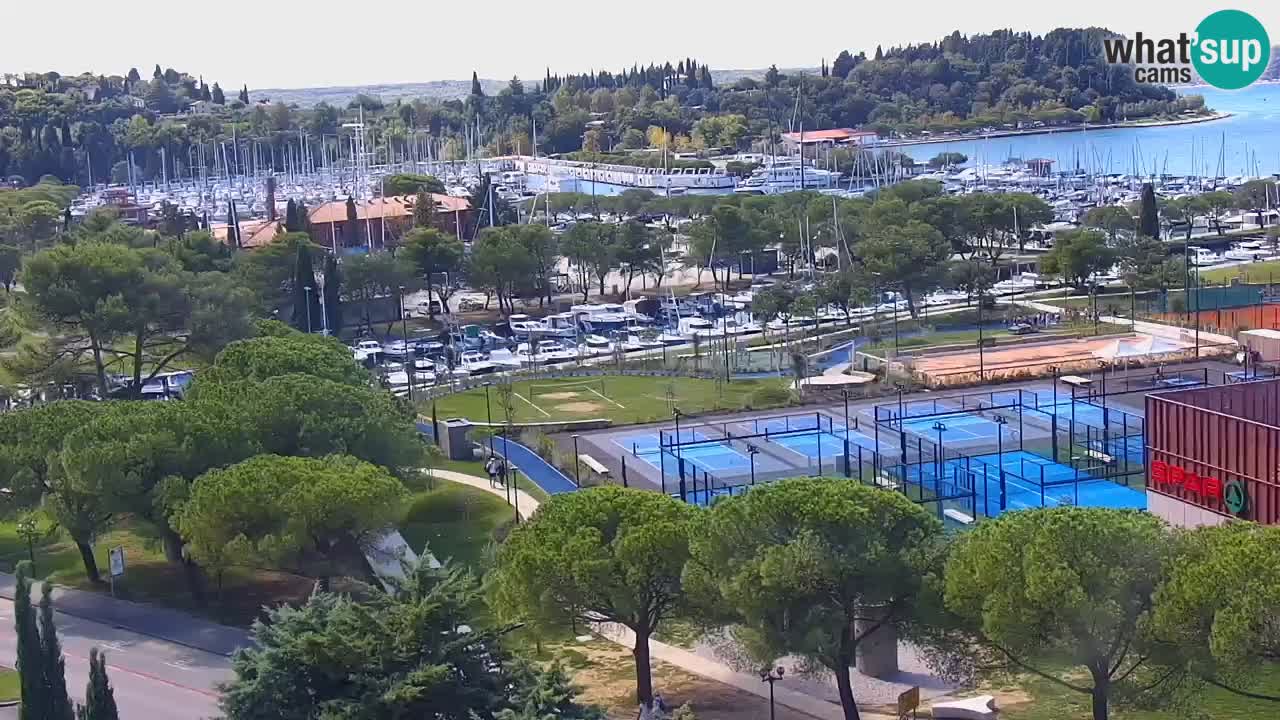 Portorož Live Webcam – view of the marina and tennis courts