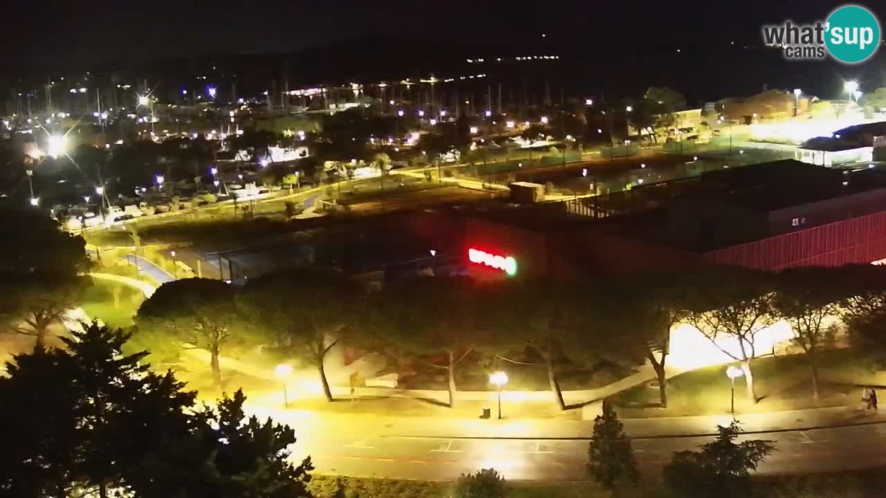Portorož Webcam – Blick auf den Yachthafen und die Tennisplätze