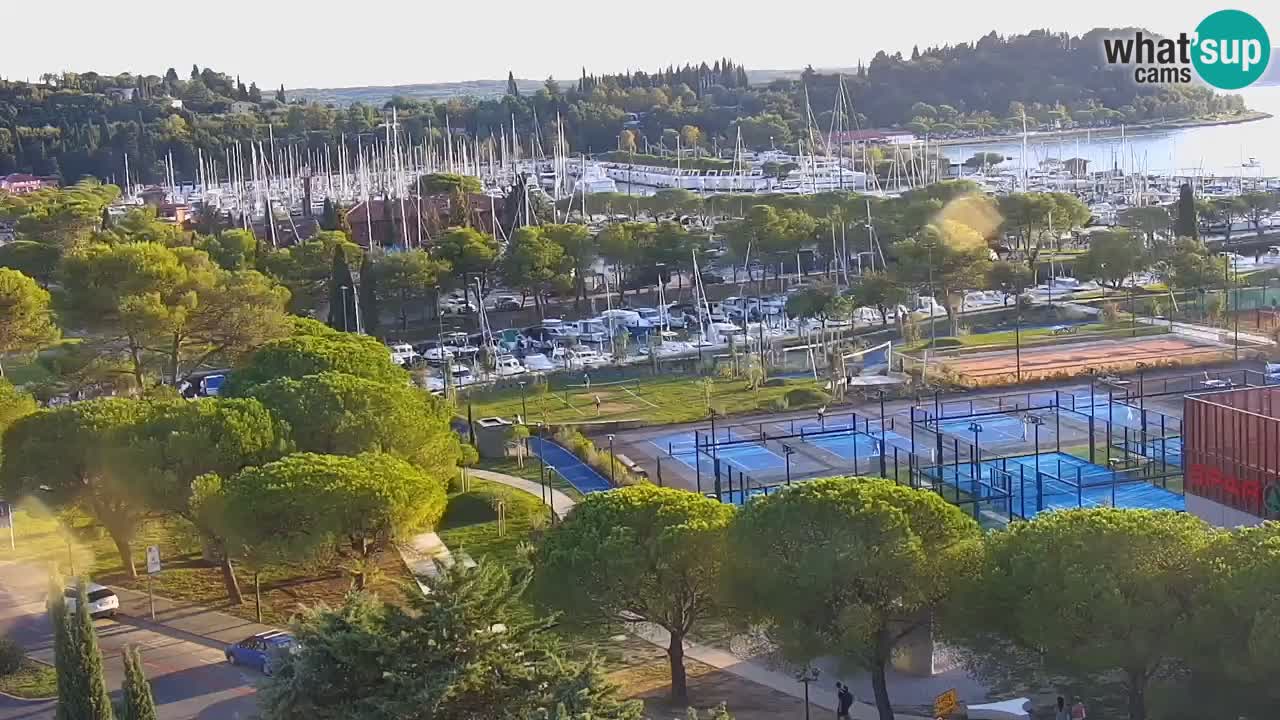 Portorose Live Webcam – vista sulla marina e i campi da tennis