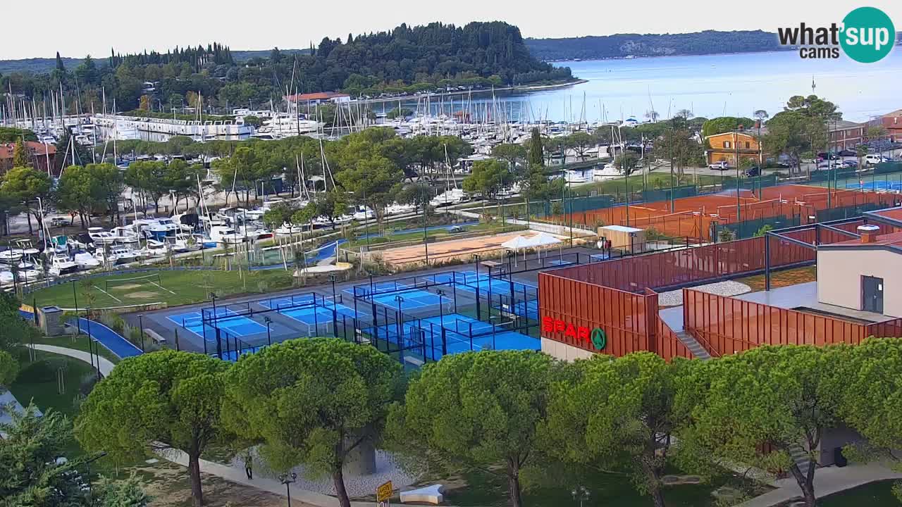 Portorož spletna kamera – pogled na marino in teniška igrišča
