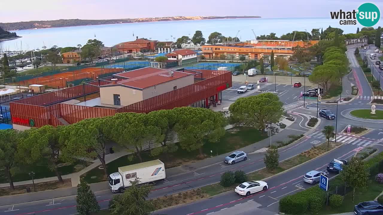 Portorose Live Webcam – vista sulla marina e i campi da tennis