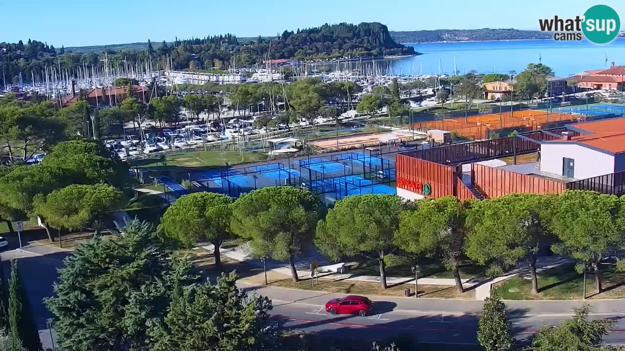 Portorož Live Webcam – view of the marina and tennis courts