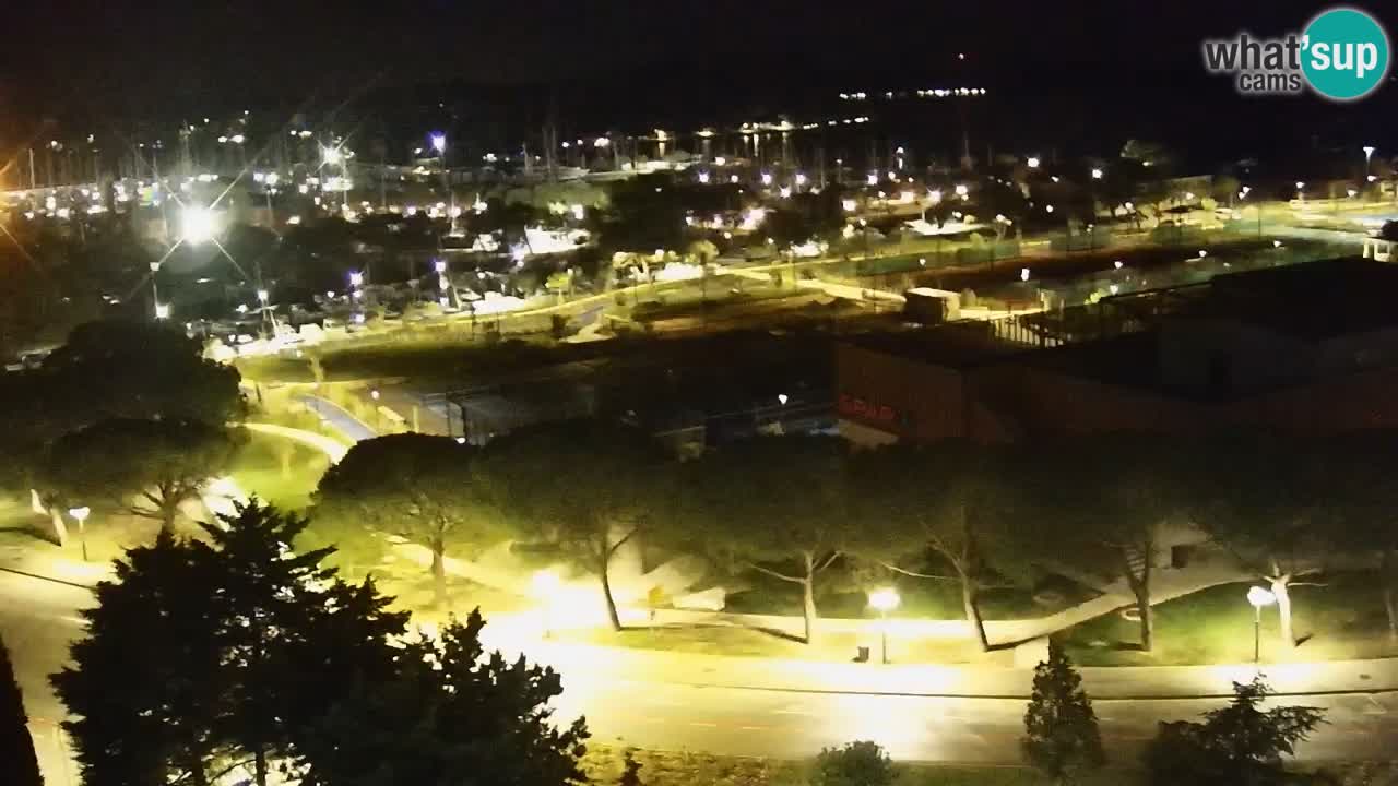 Portorož Live Webcam – view of the marina and tennis courts