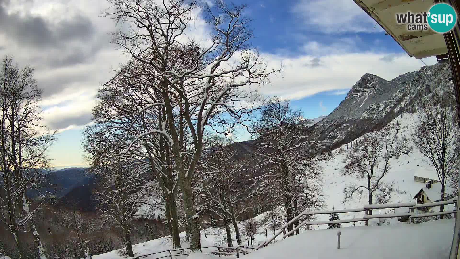 Baita di montagna Planina Razor webcam (1315) | vista su Tolminski Migovec