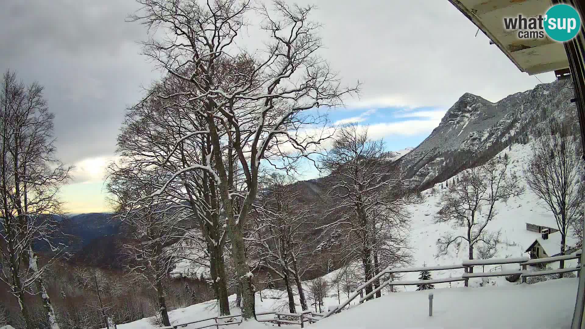 Baita di montagna Planina Razor webcam (1315) | vista su Tolminski Migovec