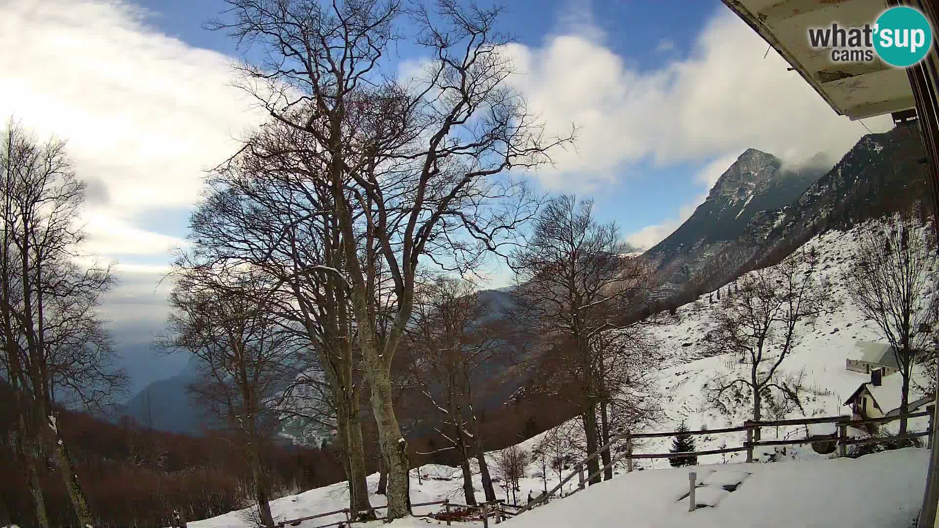 Cámara en vivo de la cabaña de montaña Planina Razor (1315) | vista hacia Tolminski Migovec