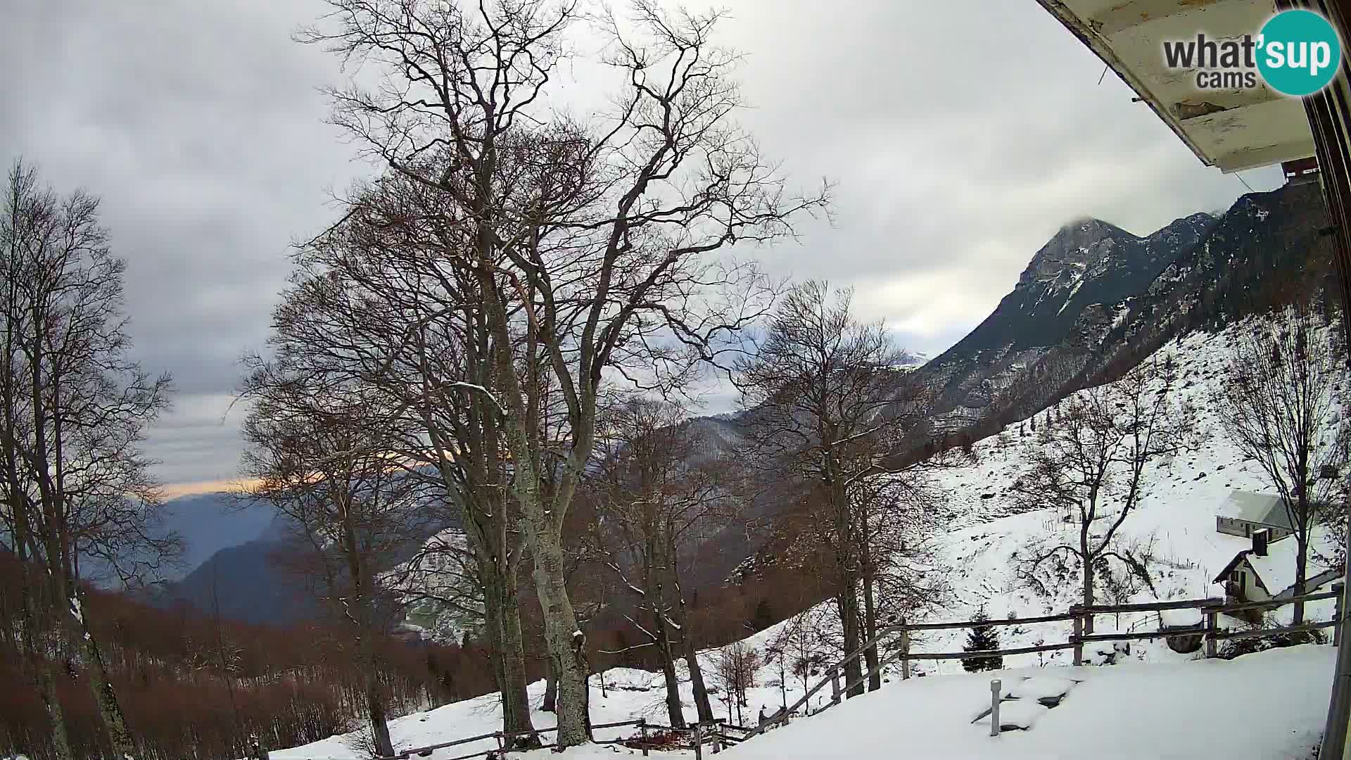 Cámara en vivo de la cabaña de montaña Planina Razor (1315) | vista hacia Tolminski Migovec