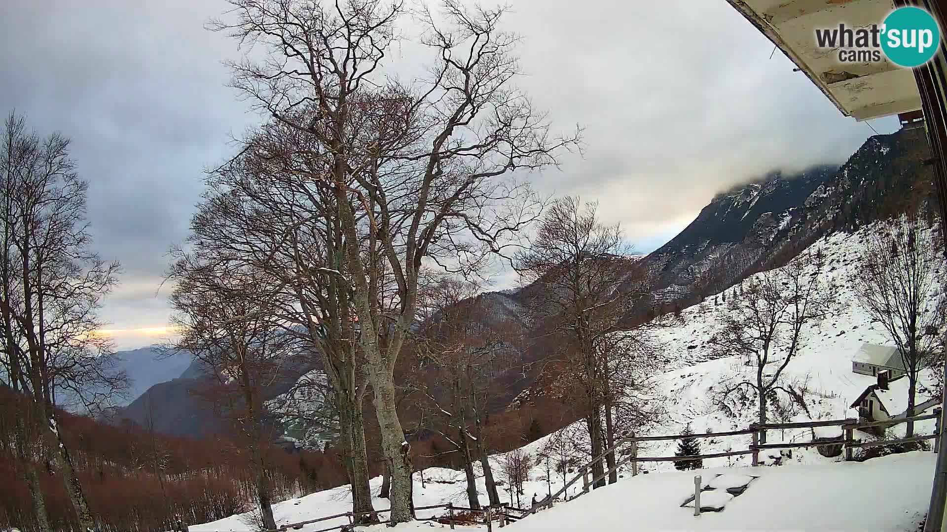 Baita di montagna Planina Razor webcam (1315) | vista su Tolminski Migovec