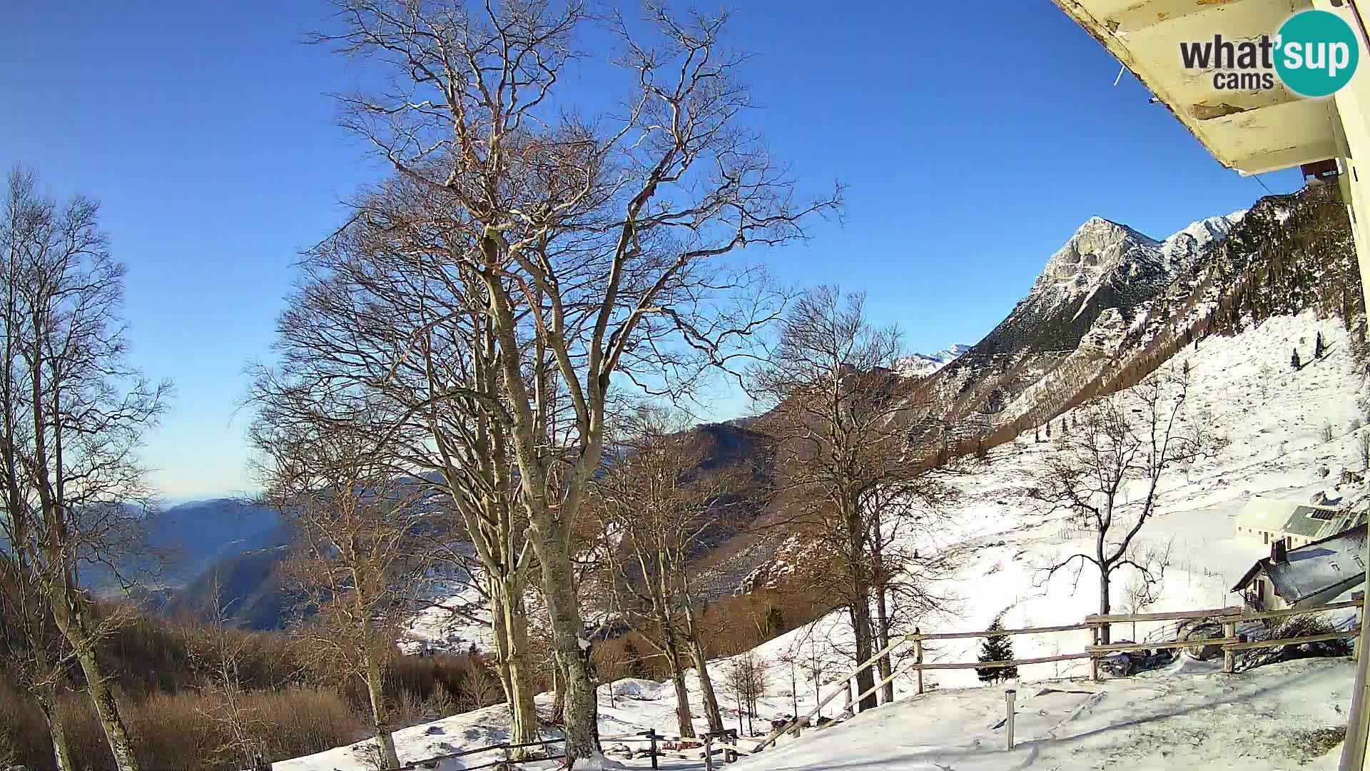 Baita di montagna Planina Razor webcam (1315) | vista su Tolminski Migovec