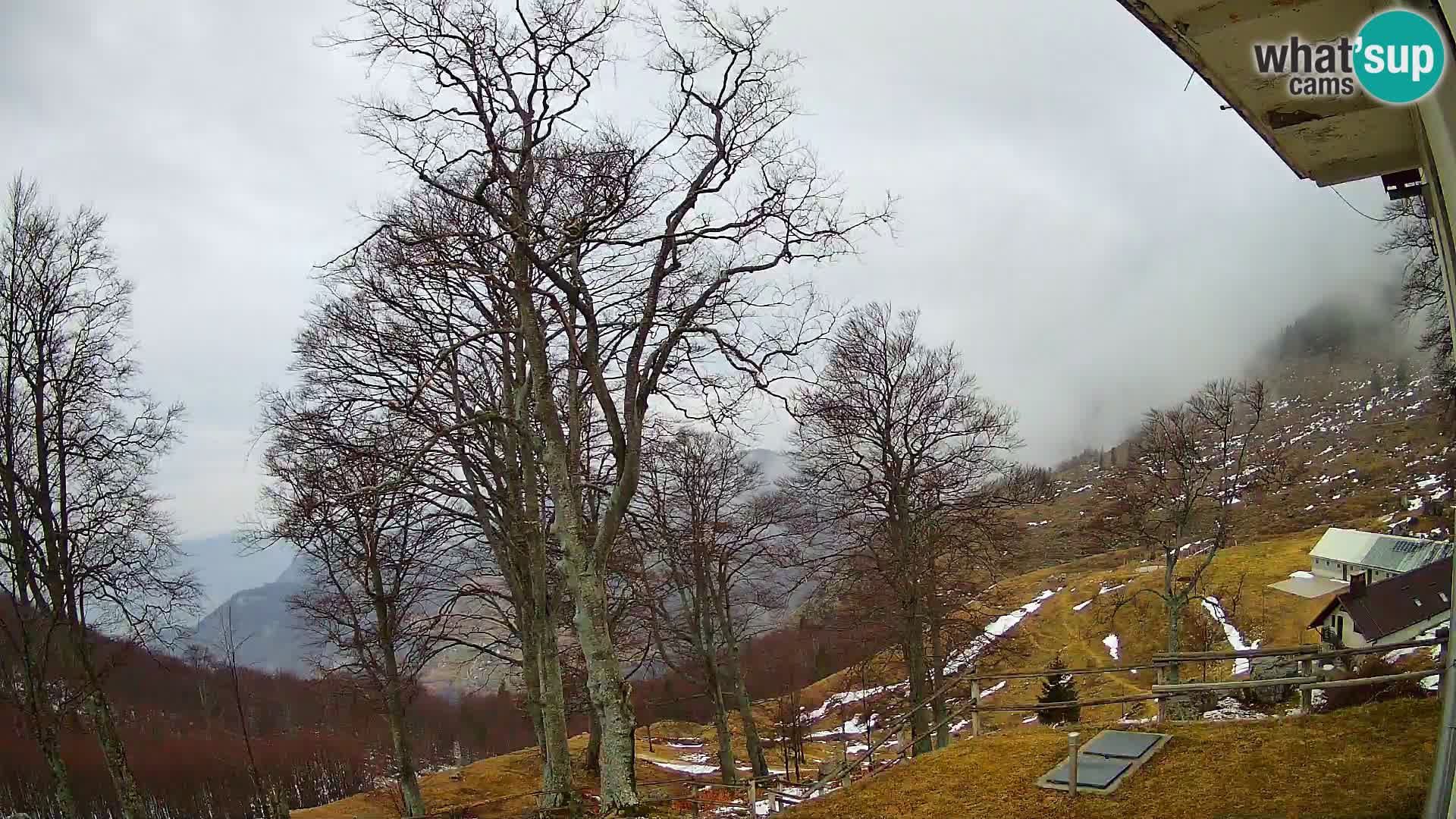 Cámara en vivo de la cabaña de montaña Planina Razor (1315) | vista hacia Tolminski Migovec