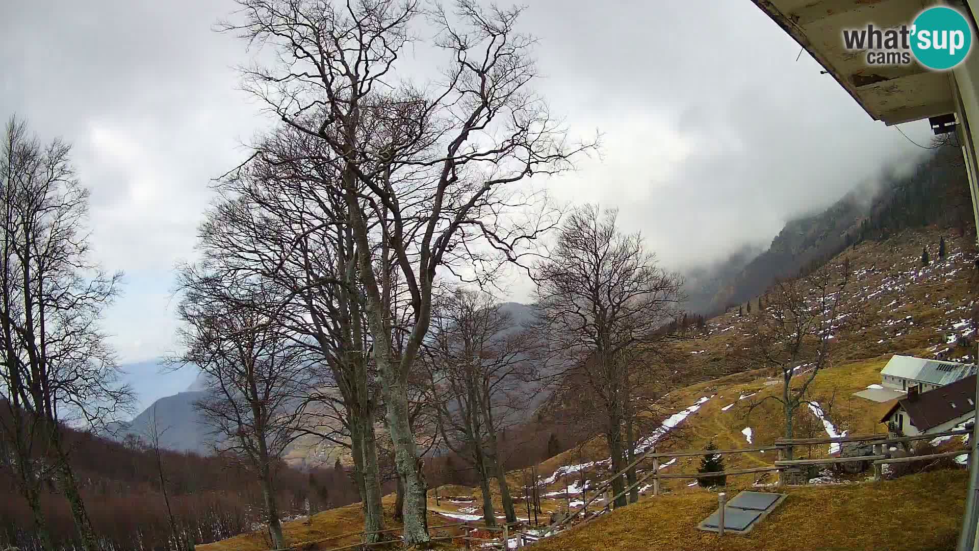 Cámara en vivo de la cabaña de montaña Planina Razor (1315) | vista hacia Tolminski Migovec