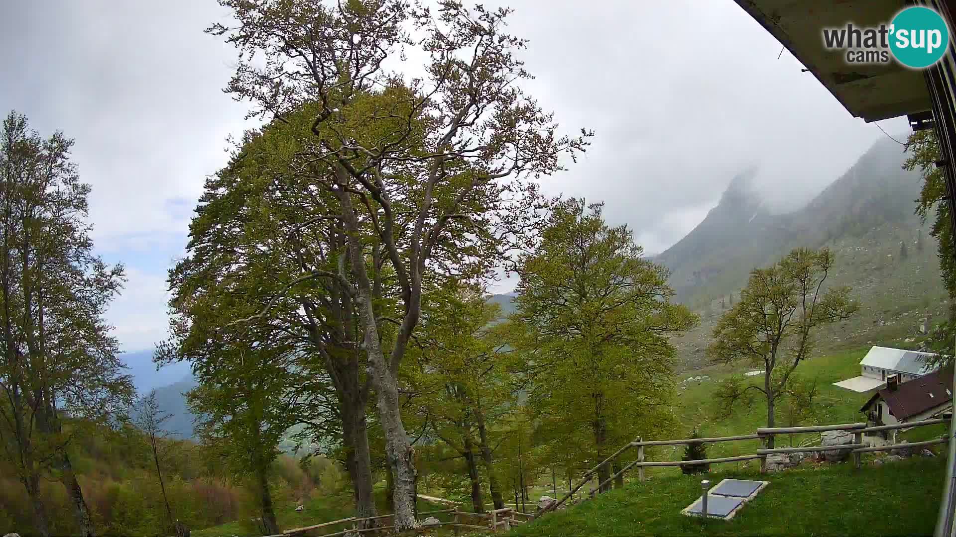 Planina Razor Mountain Hut live cam (1315) | view to Tolminski Migovec