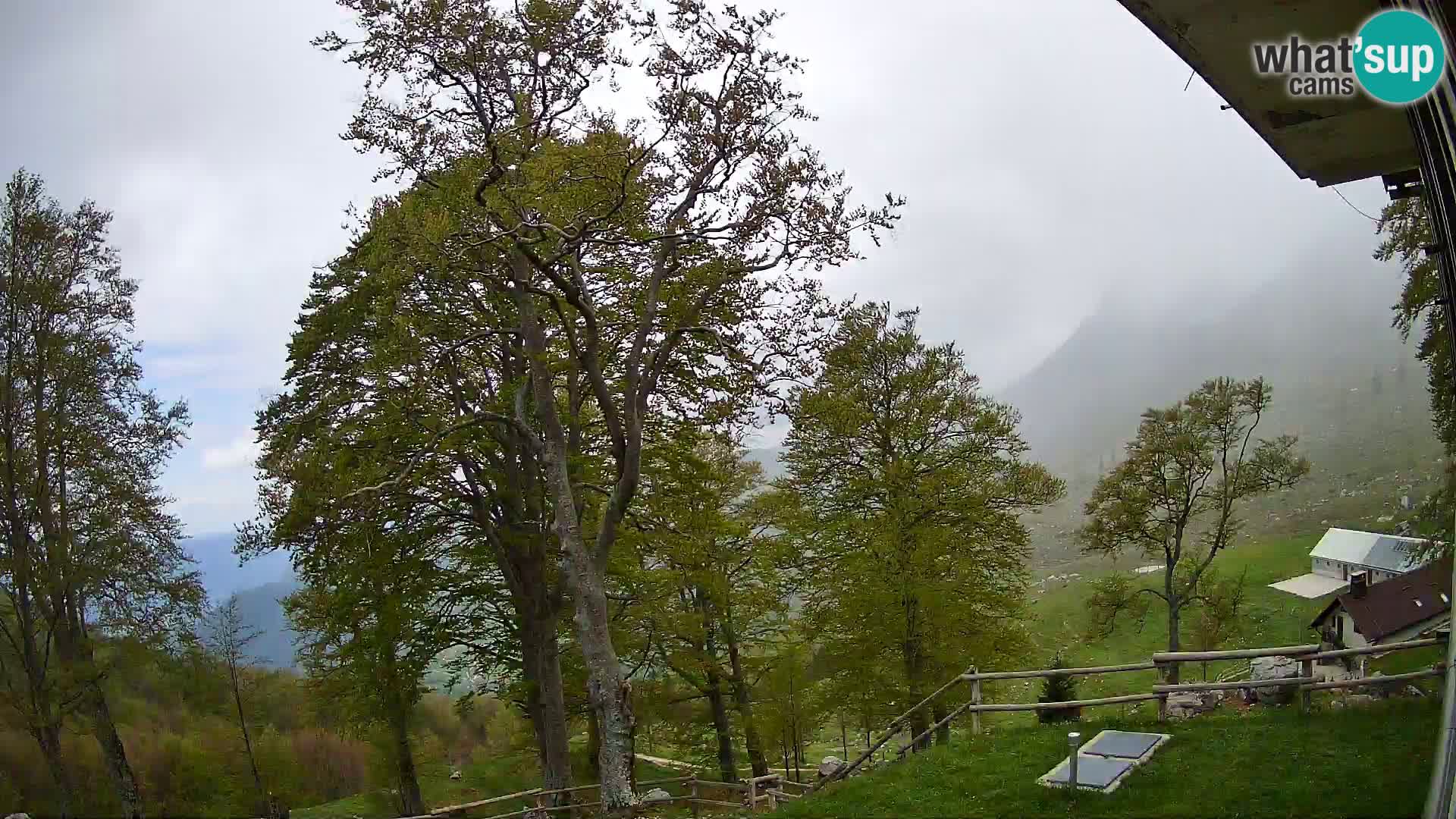 Cámara en vivo de la cabaña de montaña Planina Razor (1315) | vista hacia Tolminski Migovec