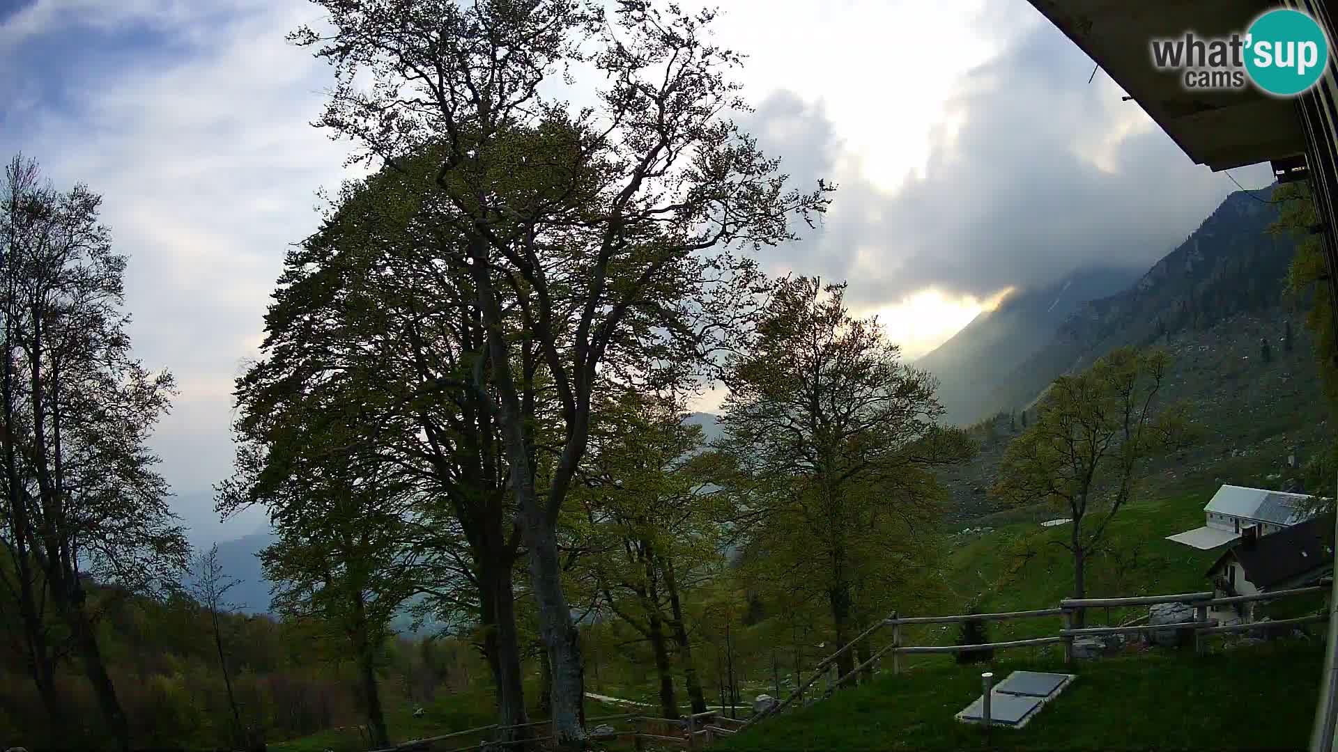 Cámara en vivo de la cabaña de montaña Planina Razor (1315) | vista hacia Tolminski Migovec
