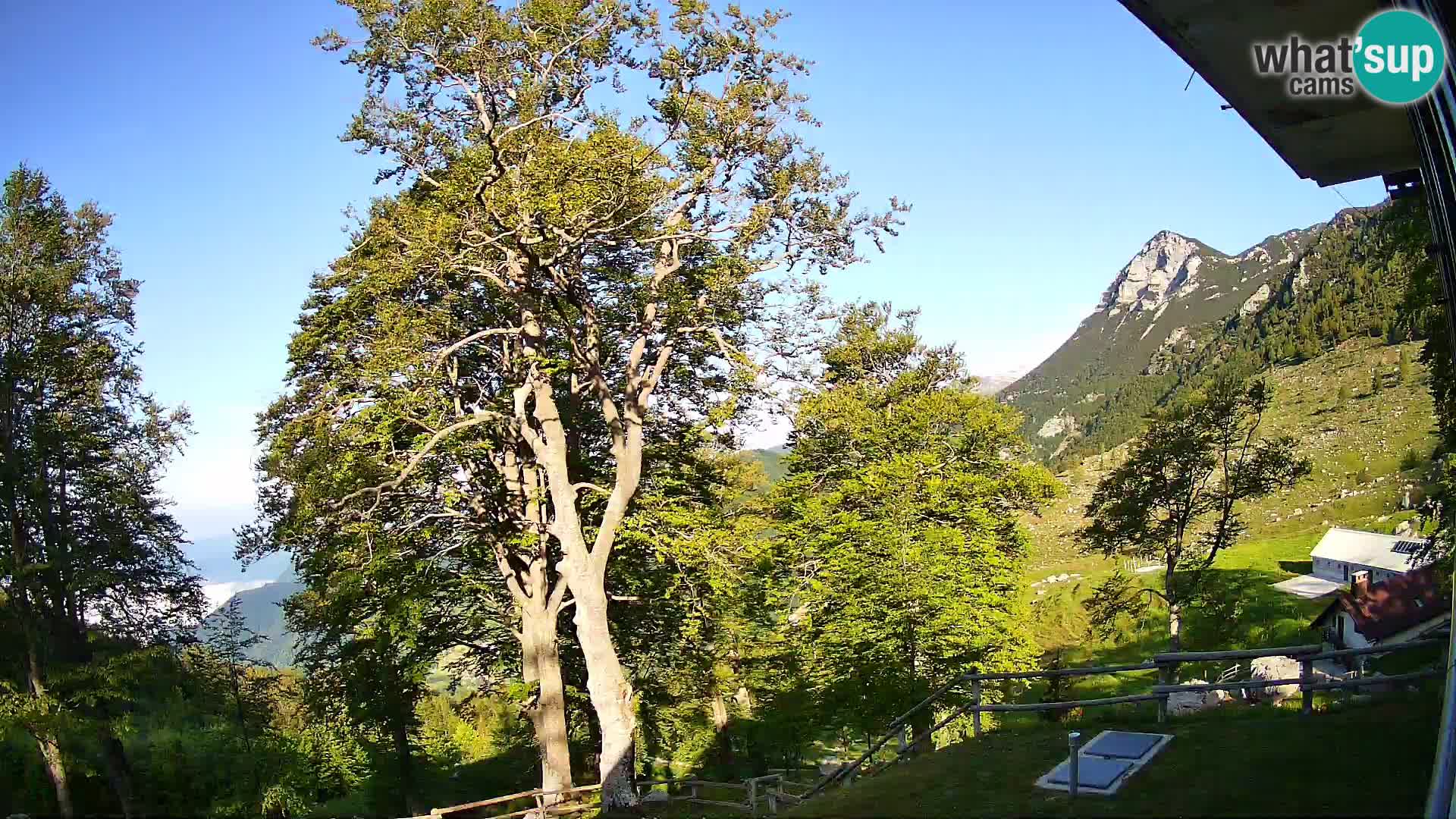 Refuge de la montagne Planina Razor caméra en direct (1315) | vue sur Tolminski Migovec