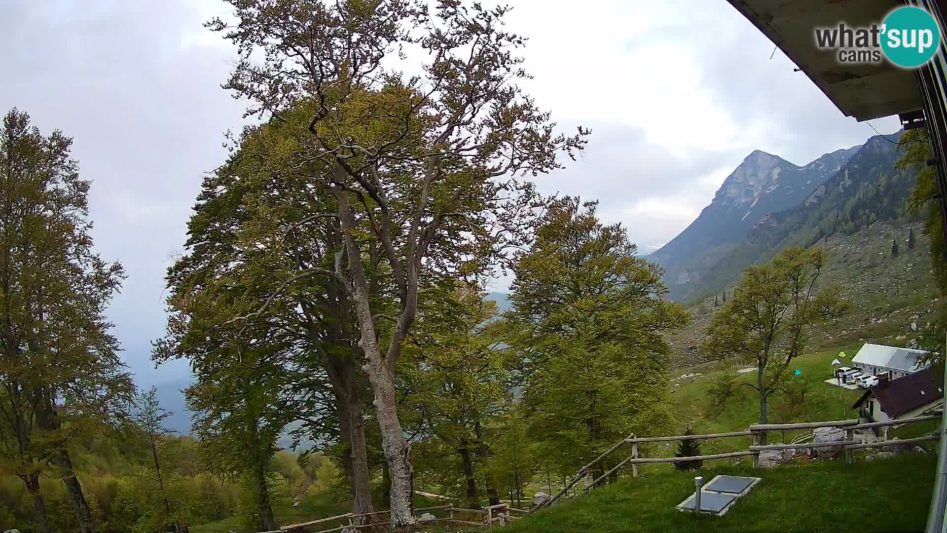 Baita di montagna Planina Razor webcam (1315) | vista su Tolminski Migovec