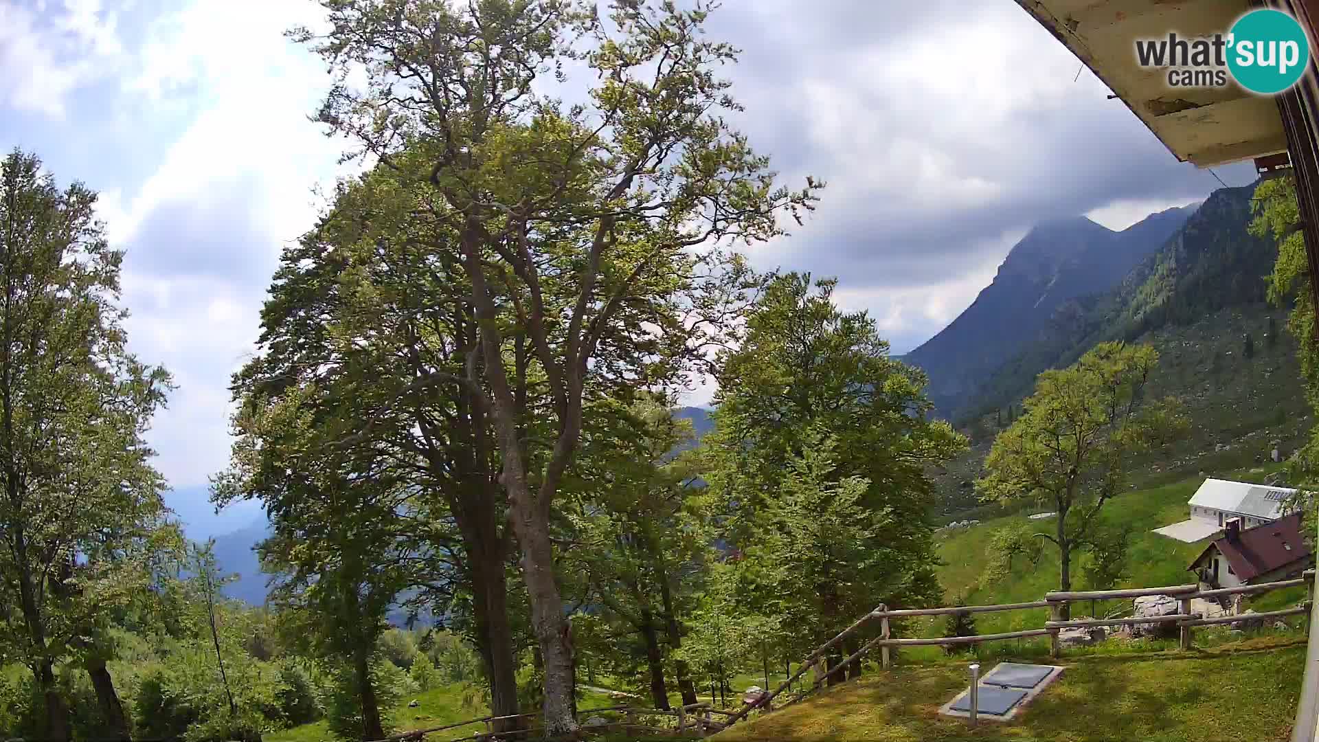 Cámara en vivo de la cabaña de montaña Planina Razor (1315) | vista hacia Tolminski Migovec