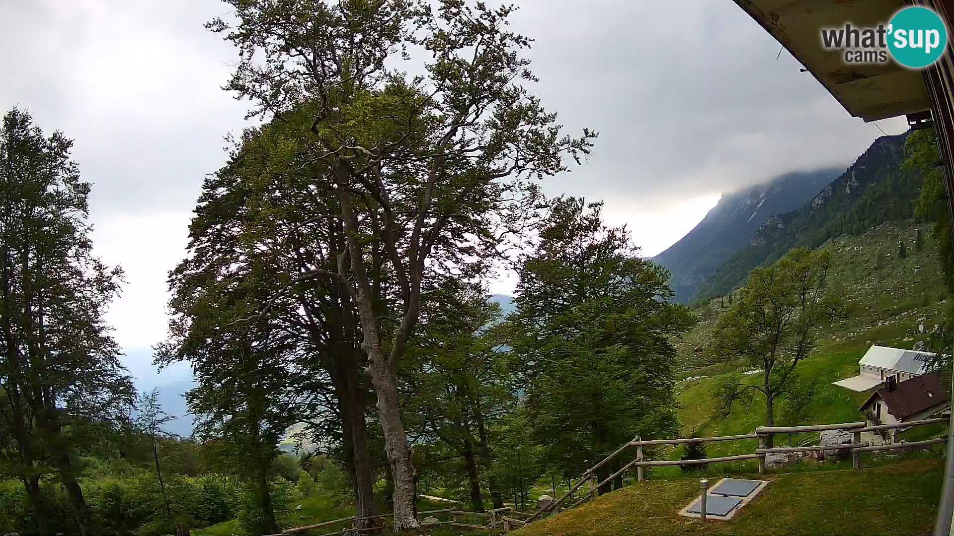Koča na Planini Razor spletna kamera (1315) | Pogled na Tolminski Migovec