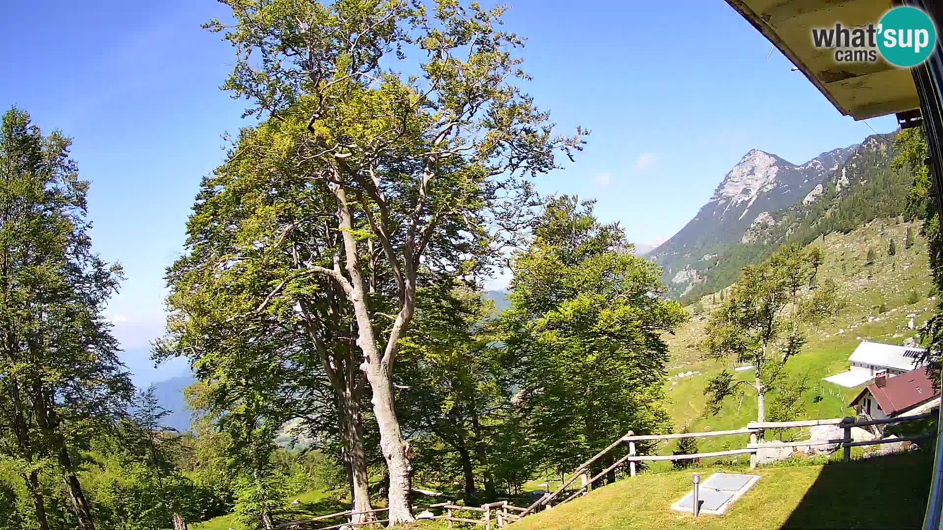 Planina Razor Mountain Hut live cam (1315) | view to Tolminski Migovec