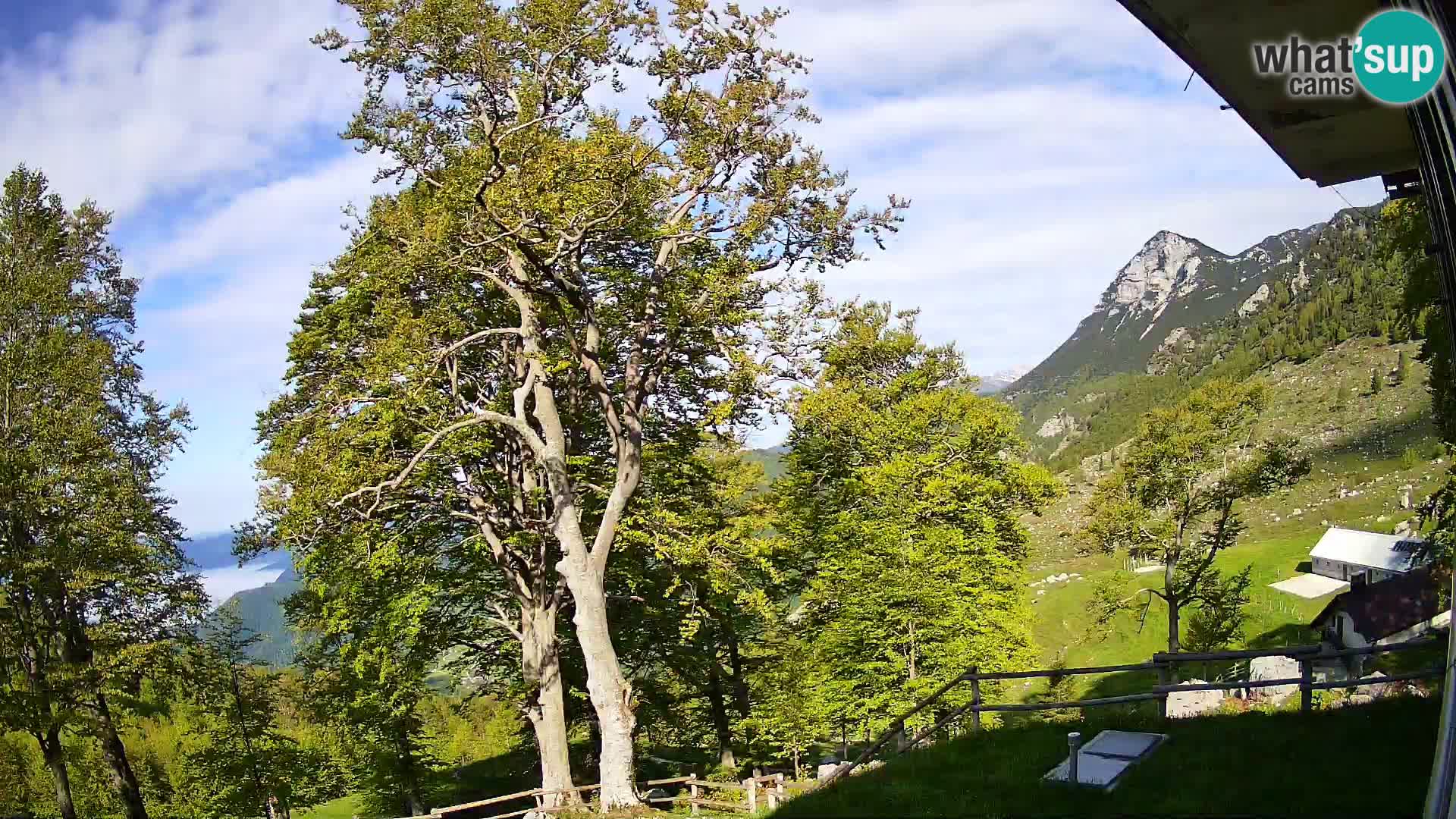 Cámara en vivo de la cabaña de montaña Planina Razor (1315) | vista hacia Tolminski Migovec