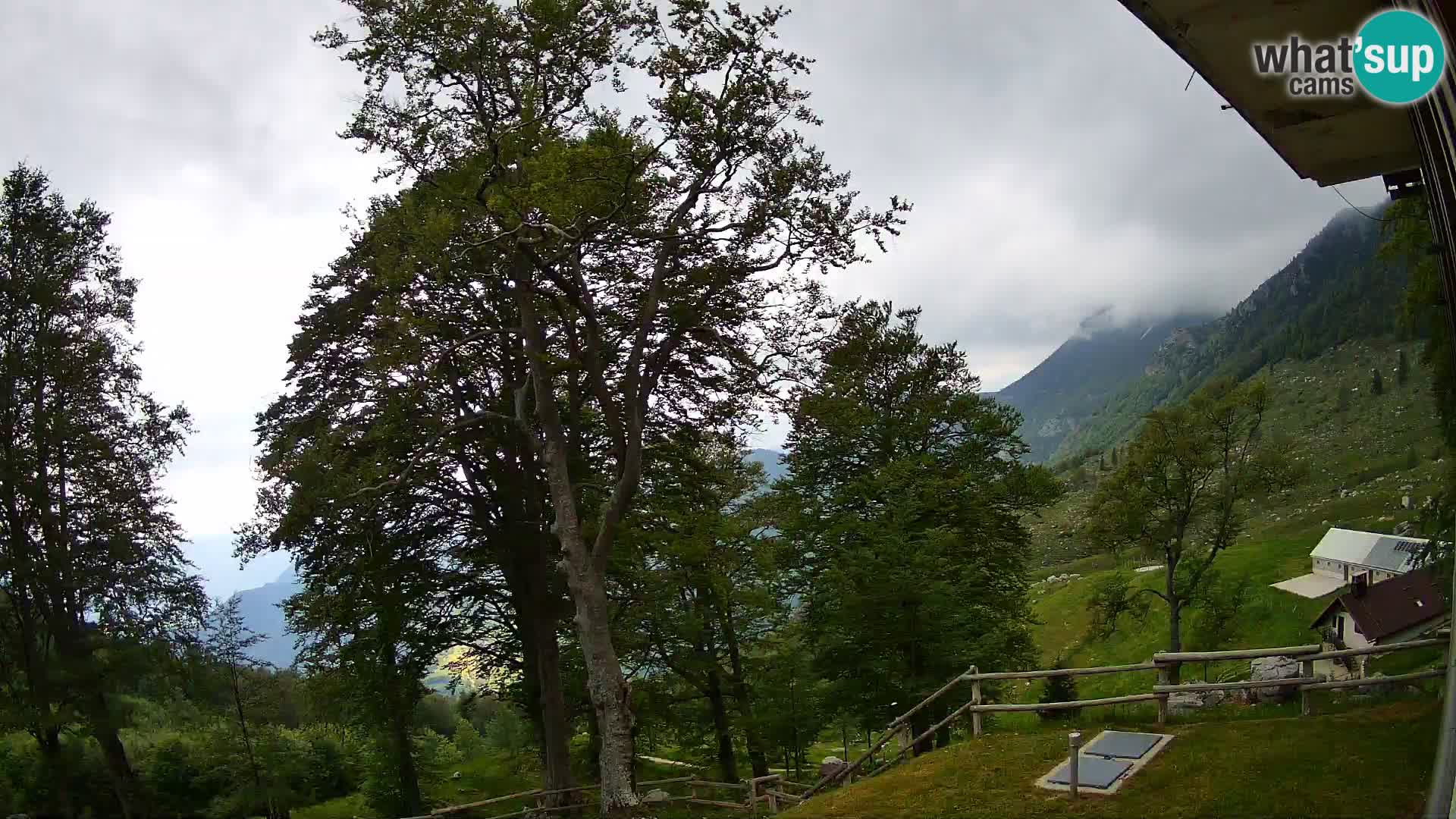 Cámara en vivo de la cabaña de montaña Planina Razor (1315) | vista hacia Tolminski Migovec