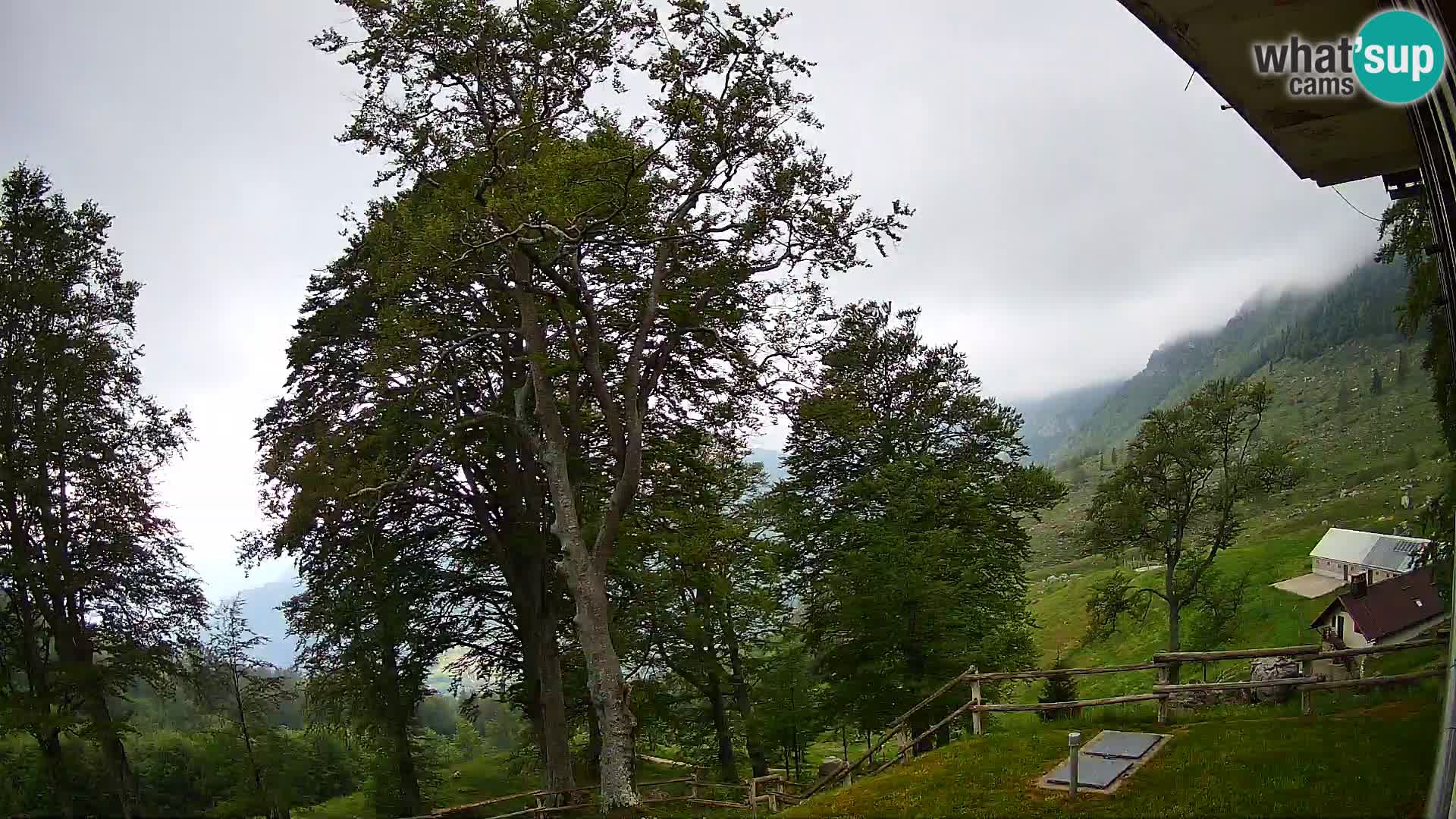 Baita di montagna Planina Razor webcam (1315) | vista su Tolminski Migovec