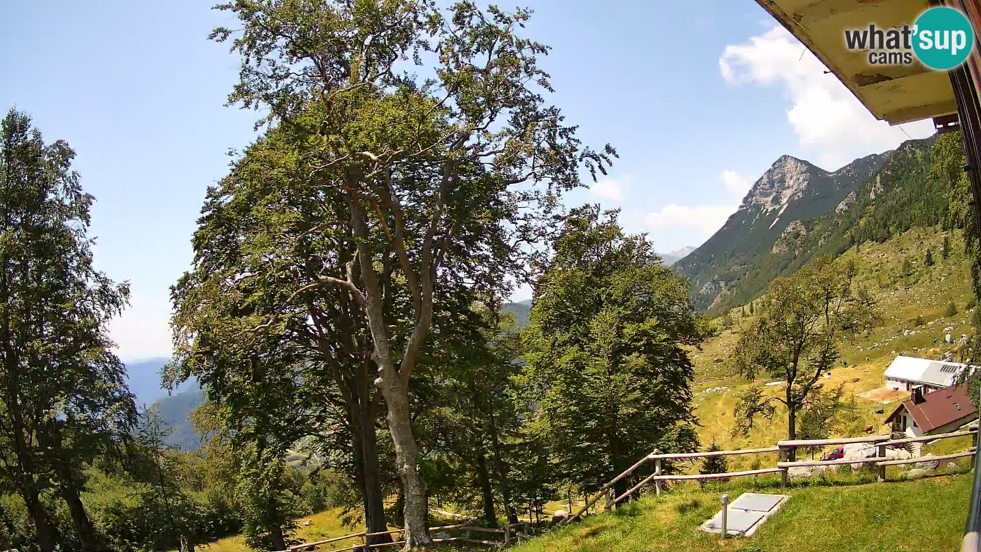 Cámara en vivo de la cabaña de montaña Planina Razor (1315) | vista hacia Tolminski Migovec