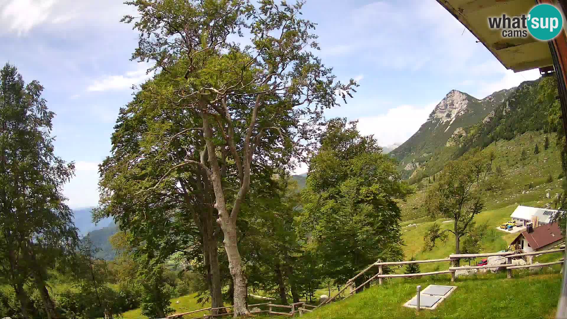 Cámara en vivo de la cabaña de montaña Planina Razor (1315) | vista hacia Tolminski Migovec