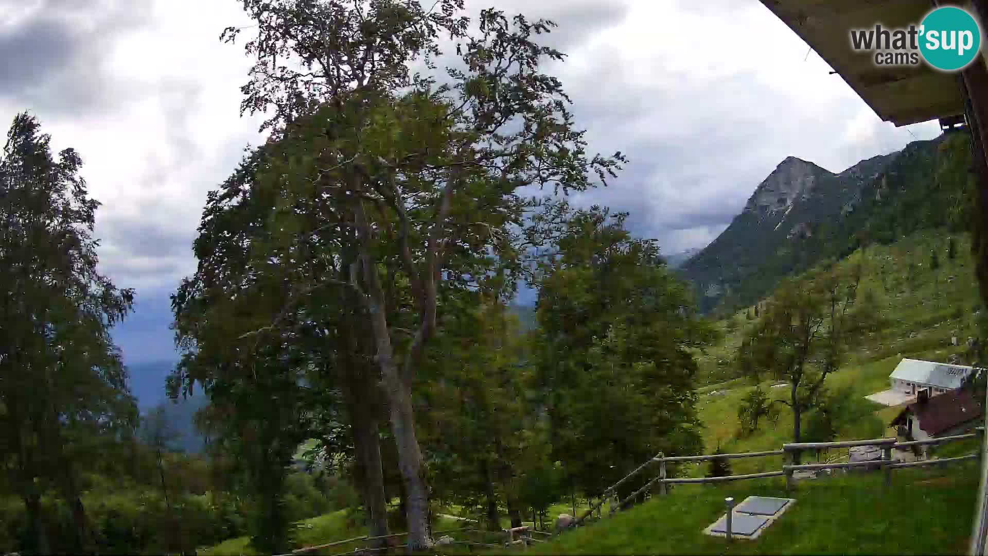 Cámara en vivo de la cabaña de montaña Planina Razor (1315) | vista hacia Tolminski Migovec