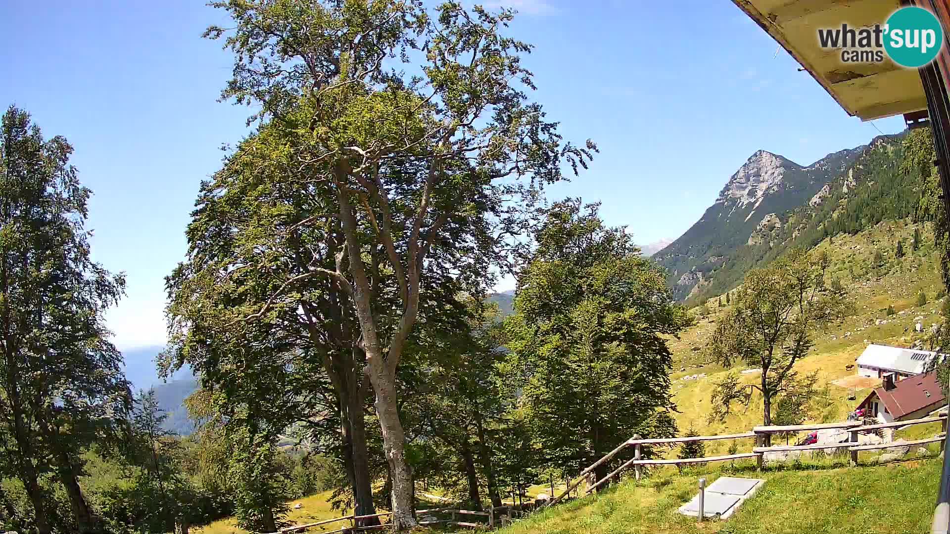 Planina Razor Mountain Hut live cam (1315) | view to Tolminski Migovec