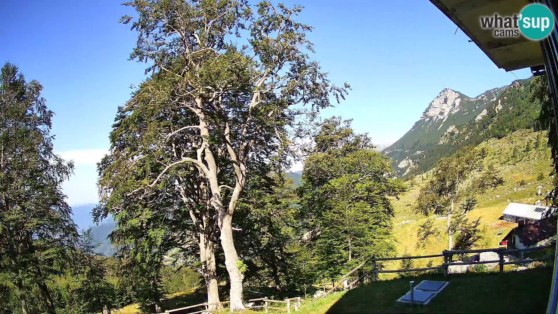 Planina Razor Mountain Hut live cam (1315) | view to Tolminski Migovec