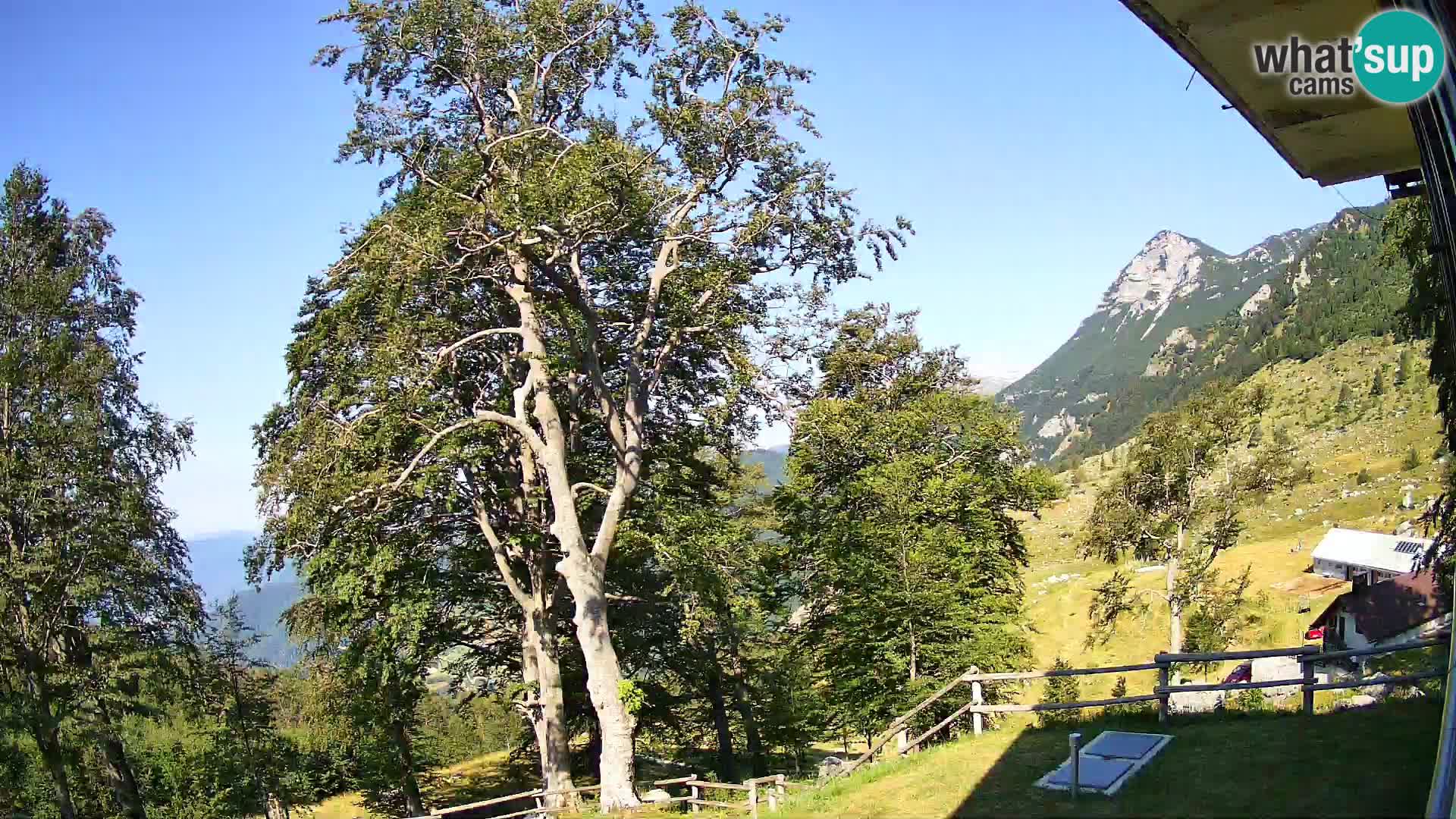 Cámara en vivo de la cabaña de montaña Planina Razor (1315) | vista hacia Tolminski Migovec