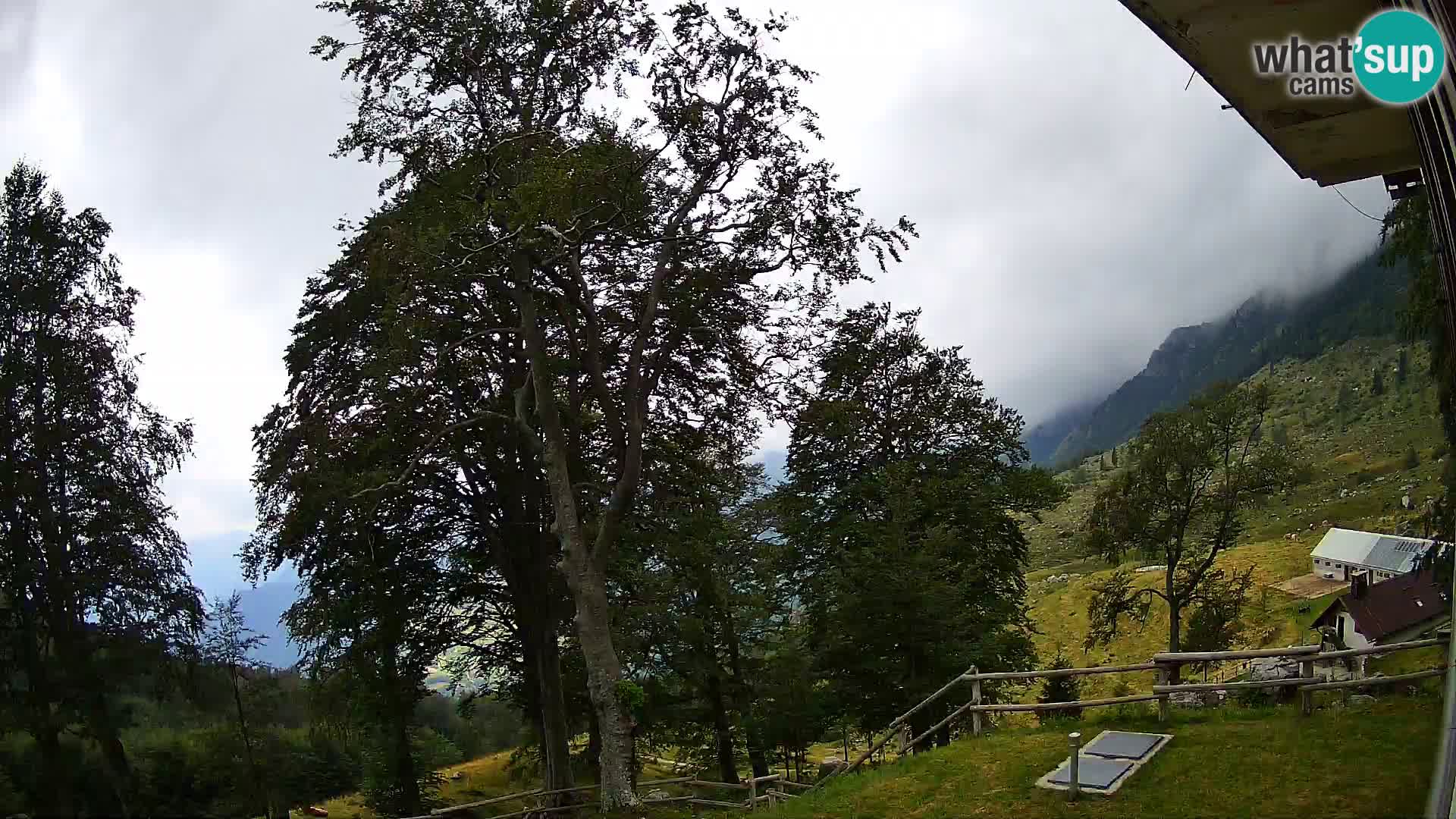 Baita di montagna Planina Razor webcam (1315) | vista su Tolminski Migovec