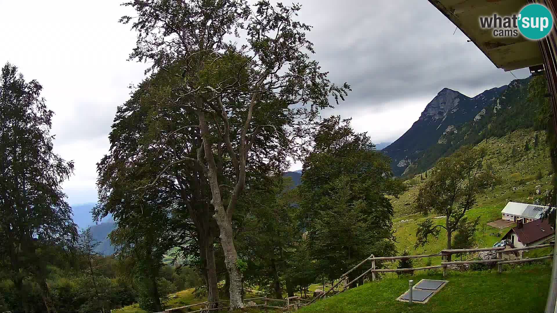 Cámara en vivo de la cabaña de montaña Planina Razor (1315) | vista hacia Tolminski Migovec