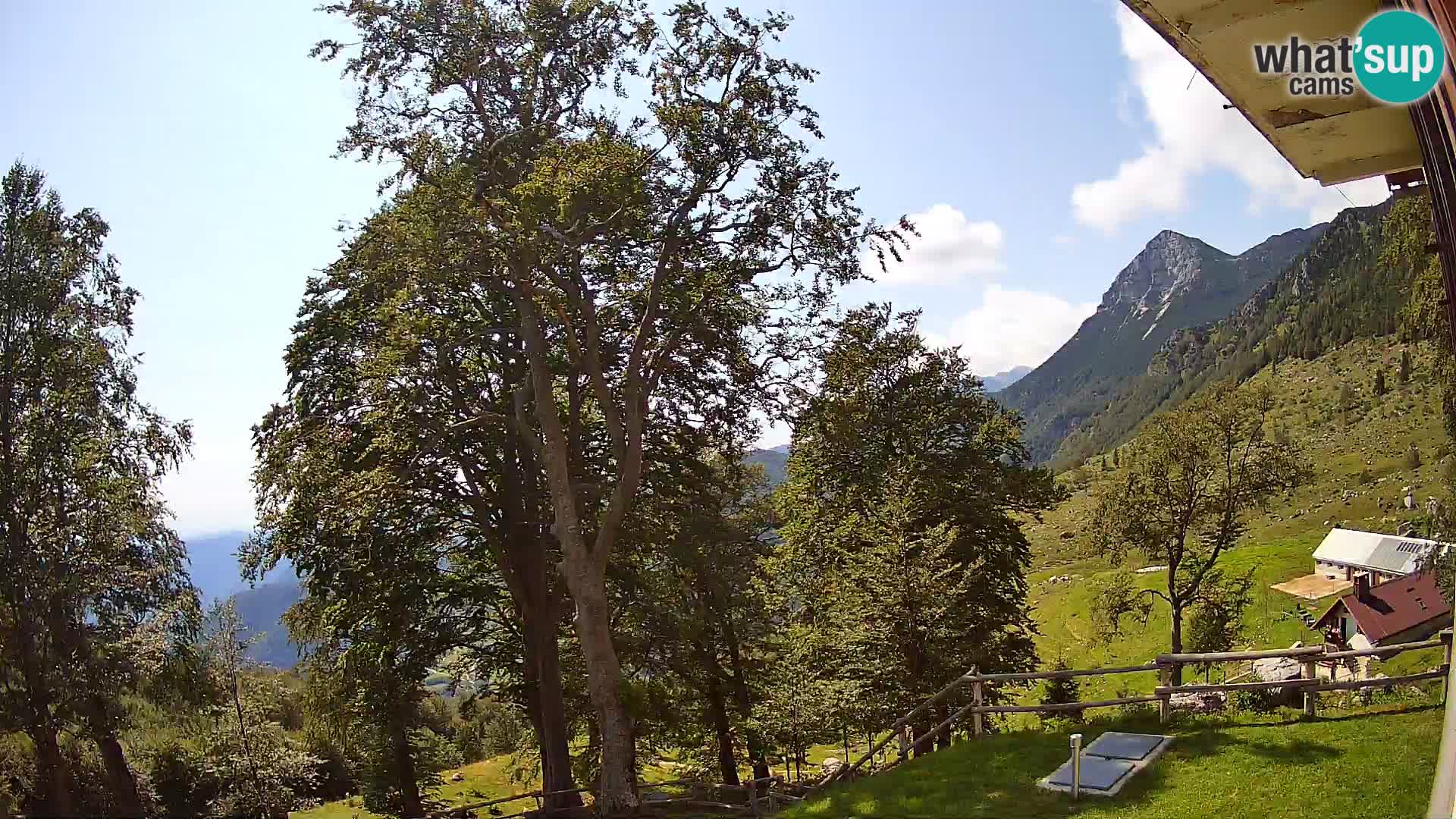 Baita di montagna Planina Razor webcam (1315) | vista su Tolminski Migovec
